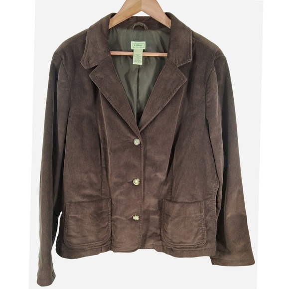 L.L. Bean Jackets & Blazers - L.L. Bean Chocolate Brown Corduroy Equestrian Blazer Jacket 20 Petite XL